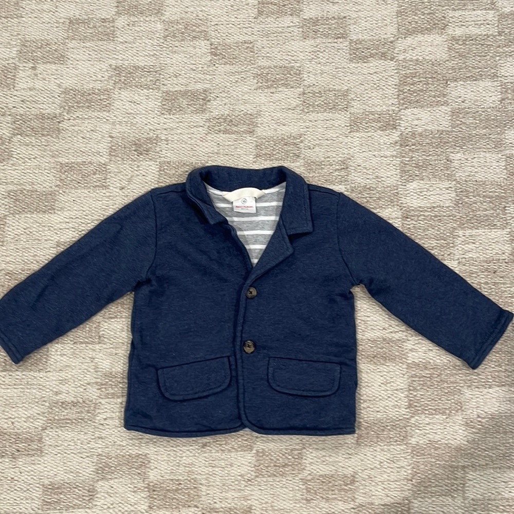 Hanna Andersson toddler Boy cotton sweatshirt blazer- 85/2T